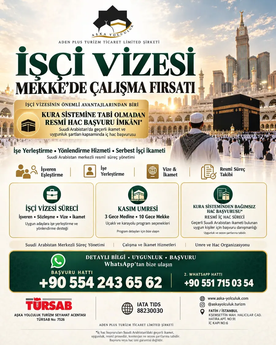 İşçi vizesi ve Mekke’de çalışma fırsatı tanıtım görseli
